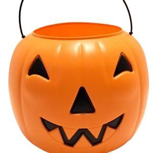 VTG General Foam Plastic Blow Mold Pumpkin Pail Halloween Bucket Jack-O-Lantern